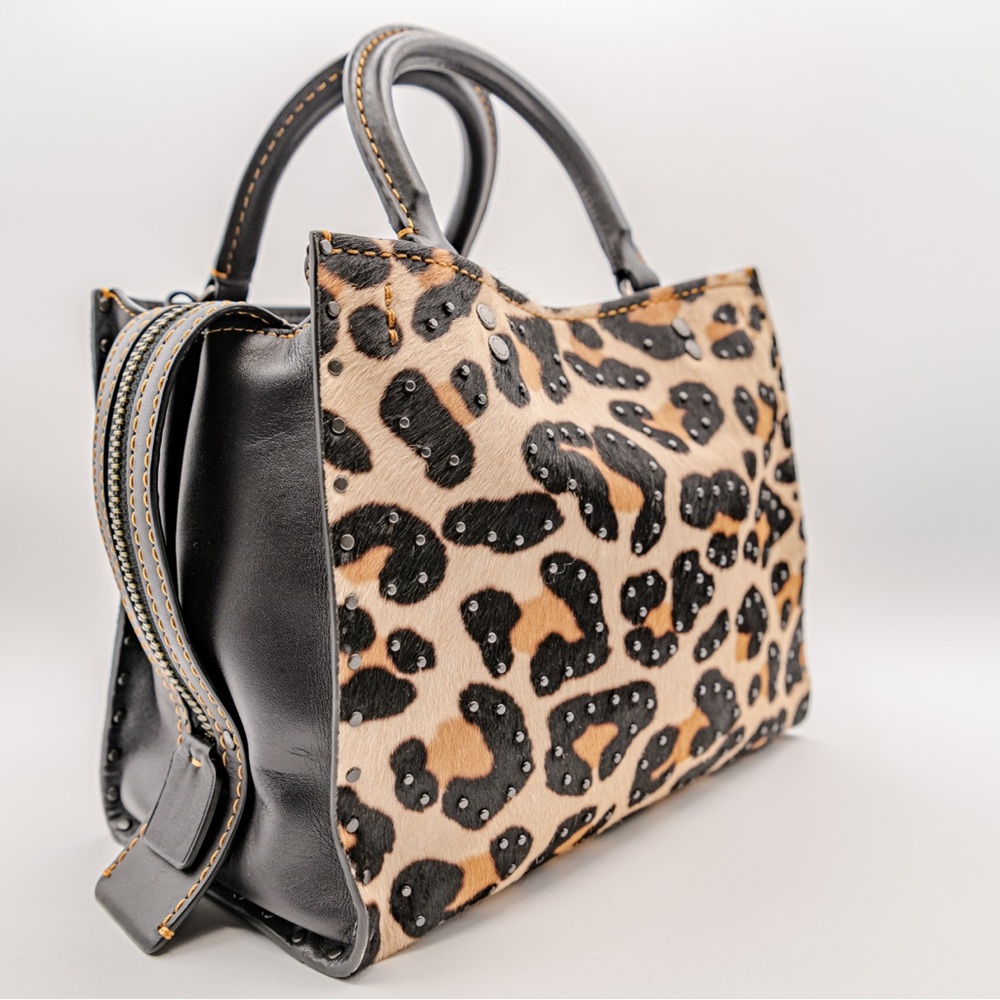 Coach Rogue 25 purse with embellished Leopard Print NWT - Picture 7 of 16
